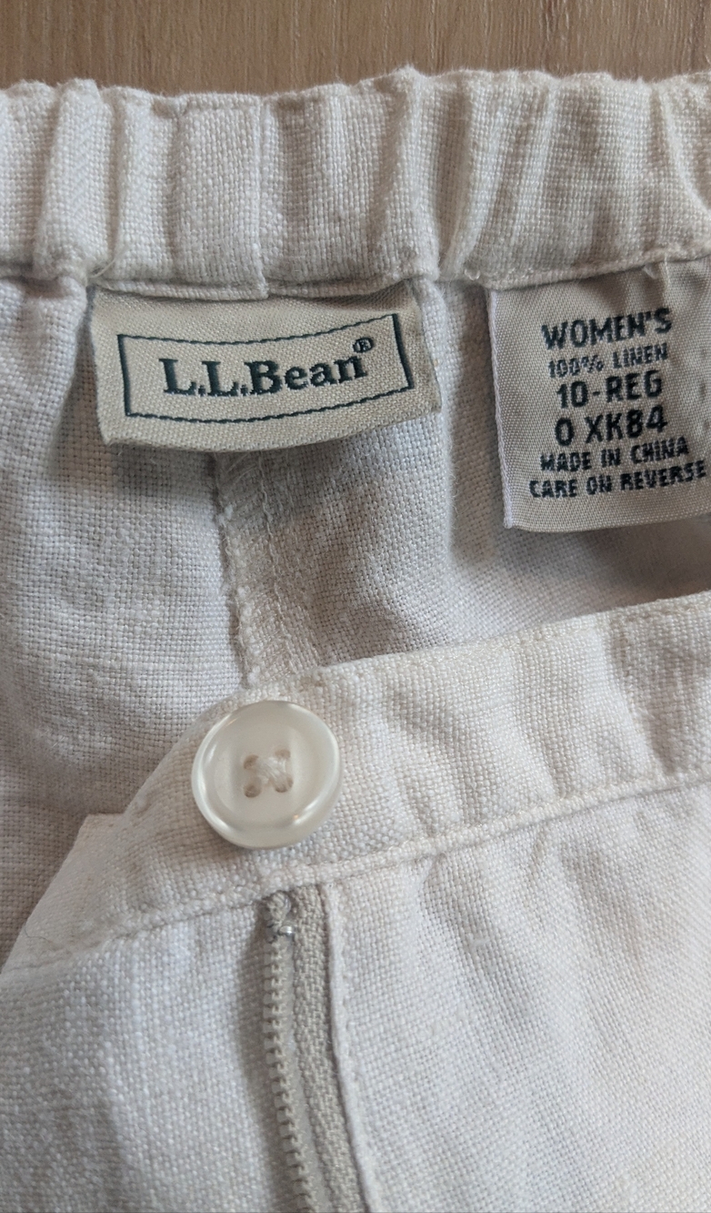 L.L. Bean Women's Linen Pants in Off-White